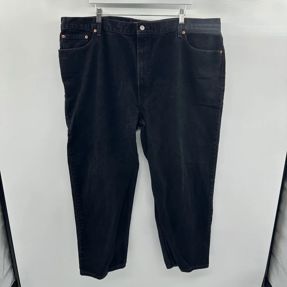 Levis‎ 550 Relaxed Fit Black Denim Jeans Mens W48 L30 (Actual 45x29) Grunge VTG